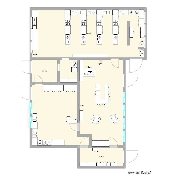 Atelier HAS. Plan de 4 pièces et 182 m2