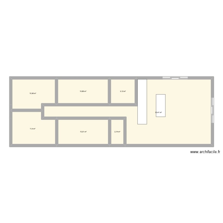 Auillas 2. Plan de 7 pièces et 105 m2