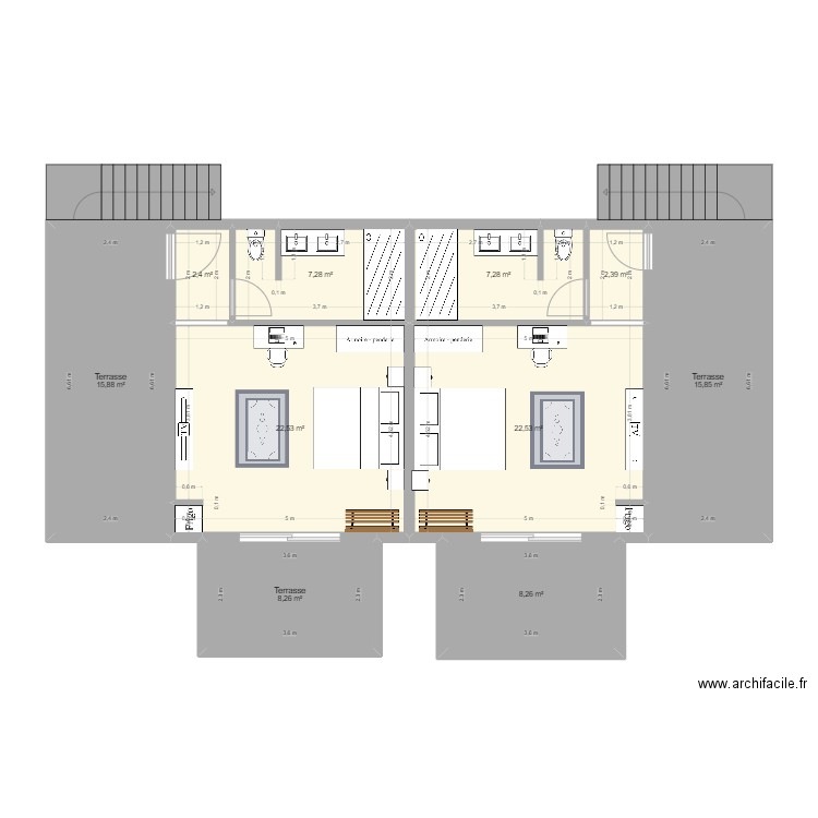 vue du toit. Plan de 0 pièce et 0 m2
