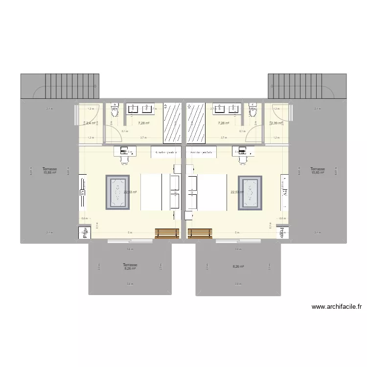 vue du toit. Plan de 