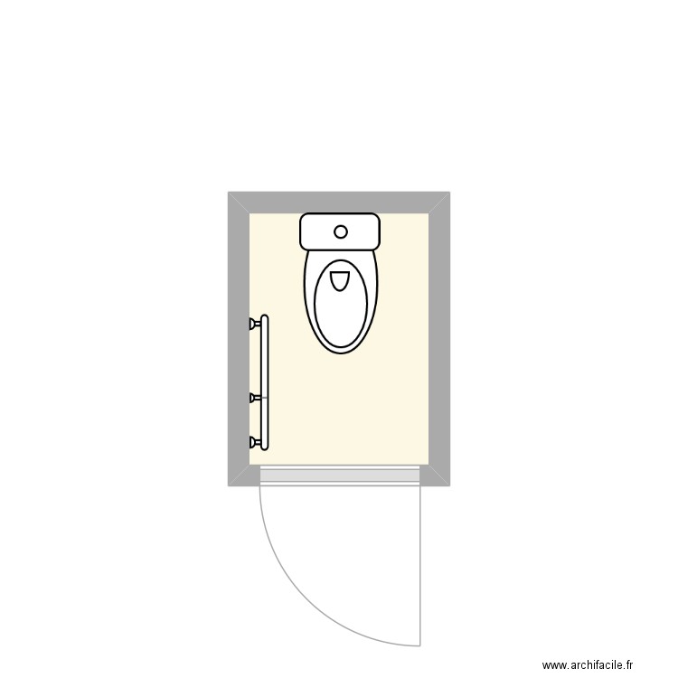 CAZENAVE_WC_Proposition. Plan de 1 pièce et 1 m2