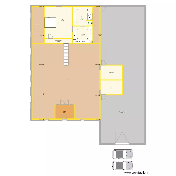 Etage. Plan de 11 et 685 m² Etage. Plan de 11 et 685 m²