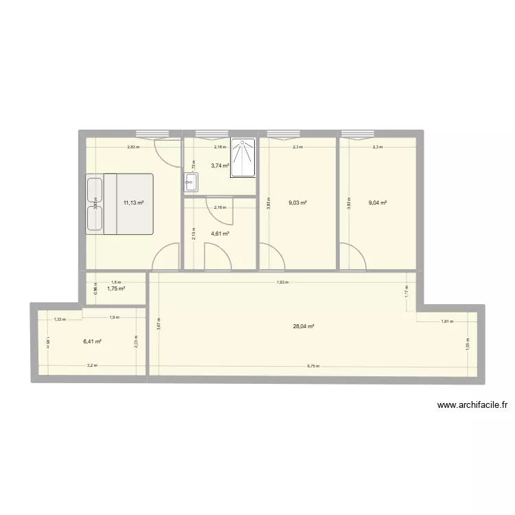 Brownfields 2. Plan de 8 Pièces et 74 m²