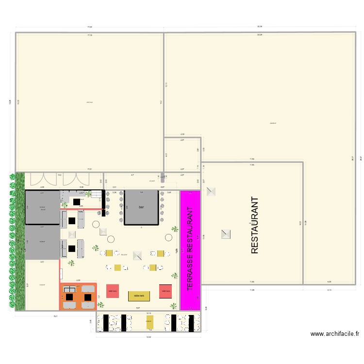 terasse 3. Plan de 15 pièces et 1243 m2