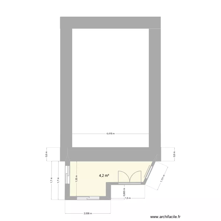 alt 34. Plan de 3  et 13 m²