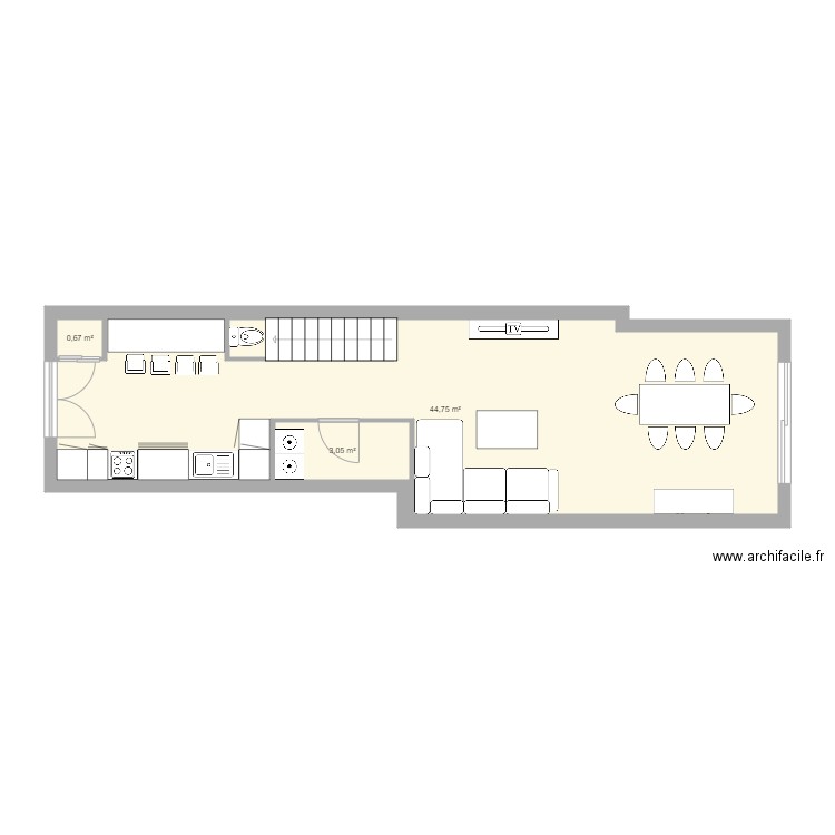 Lafond test 1. Plan de 7 pièces et 87 m2