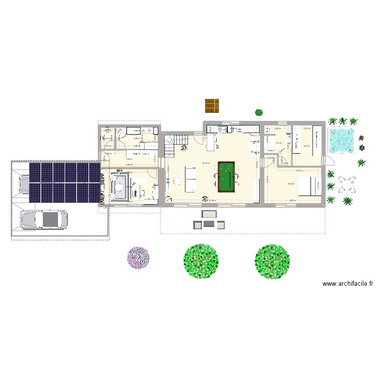 Maison 1. Plan de 11 pièces et 204 m2