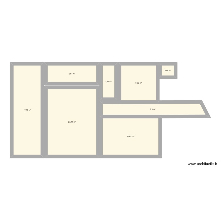 maison N1. Plan de 8 pièces et 84 m2