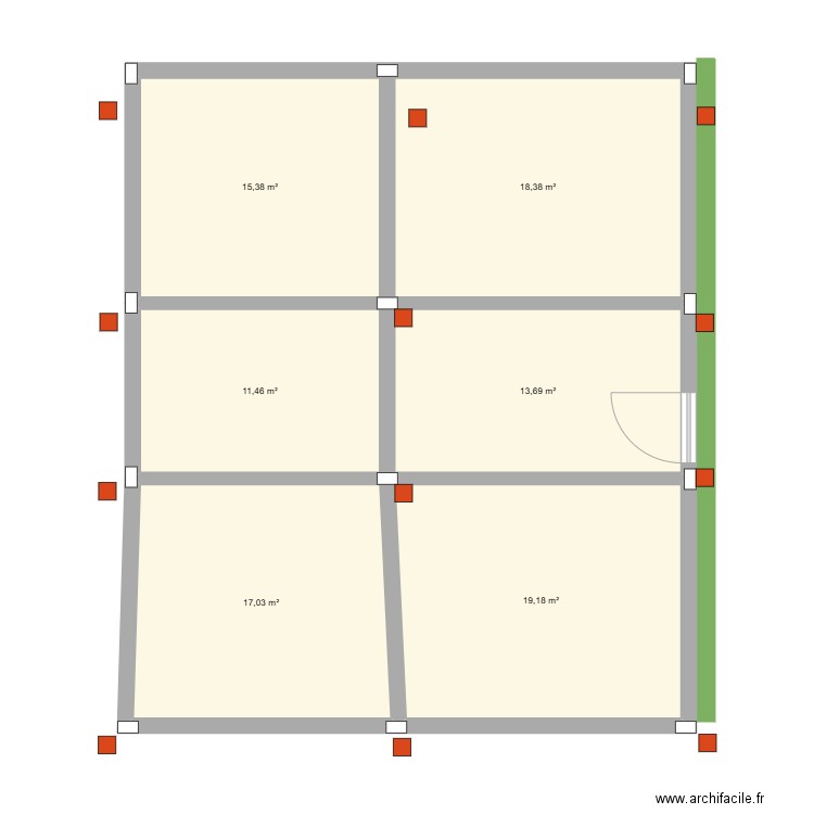 plan1. Plan de 6 pièces et 95 m2