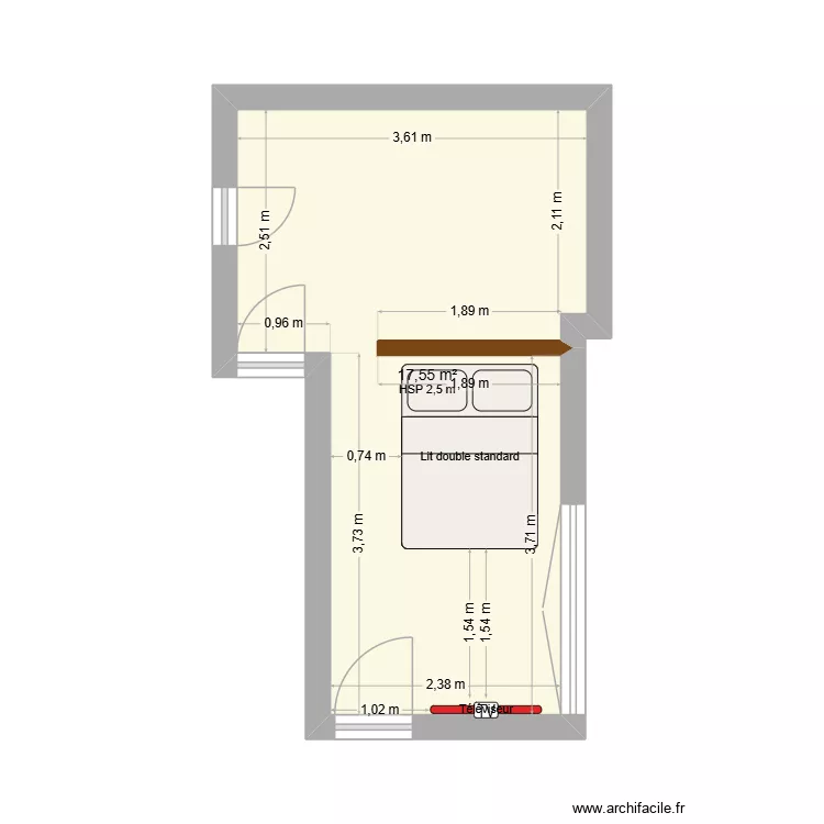 chambre parent. Plan de 1 et 18 m² chambre parent. Plan de 1 et 18 m²