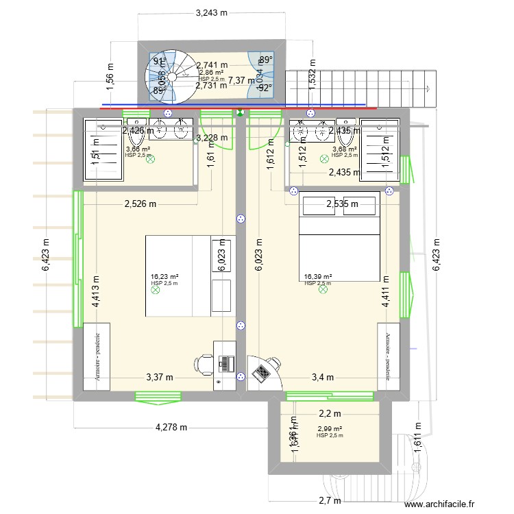 NICA RDZ. Plan de 8 pièces et 126 m2