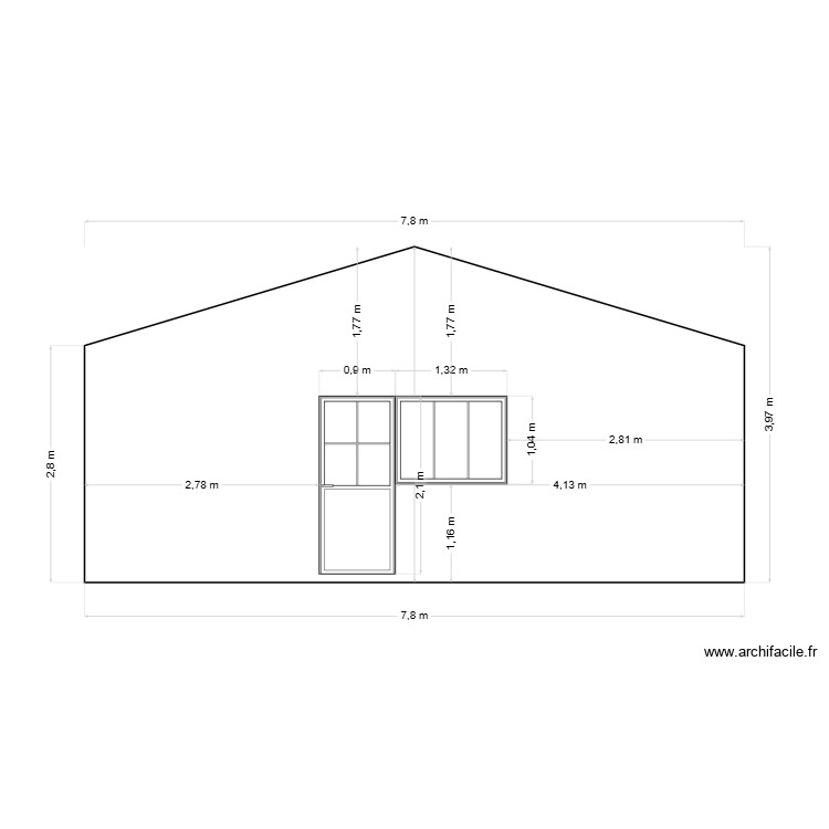 coupe pignon OUEST. Plan de 0 pièce et 0 m2