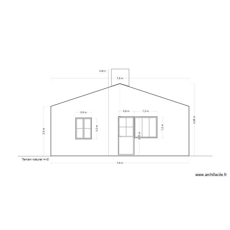 coupe pignon OUEST. Plan de 