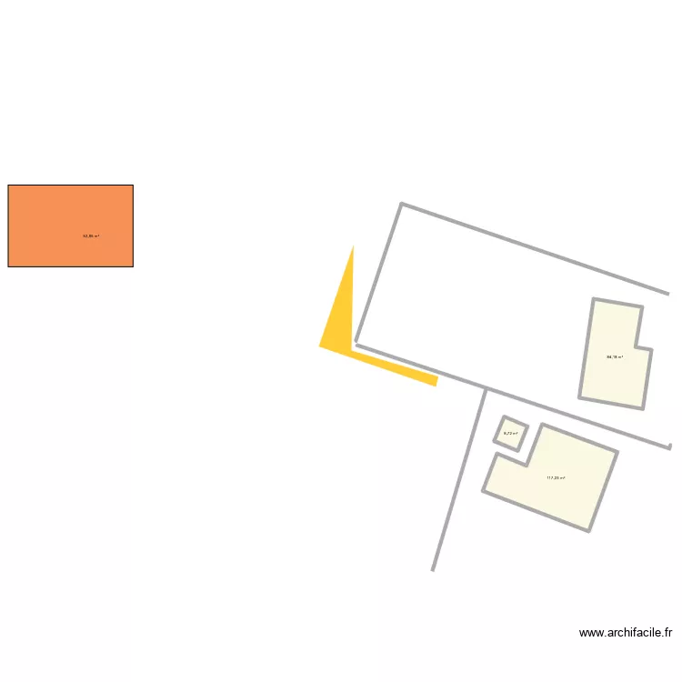 ENTRE DEUX 1. Plan de 4  et 263 m²