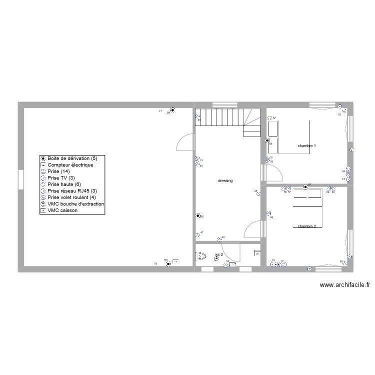 antoine léo 1er etage pc0. Plan de 5 pièces et 113 m2