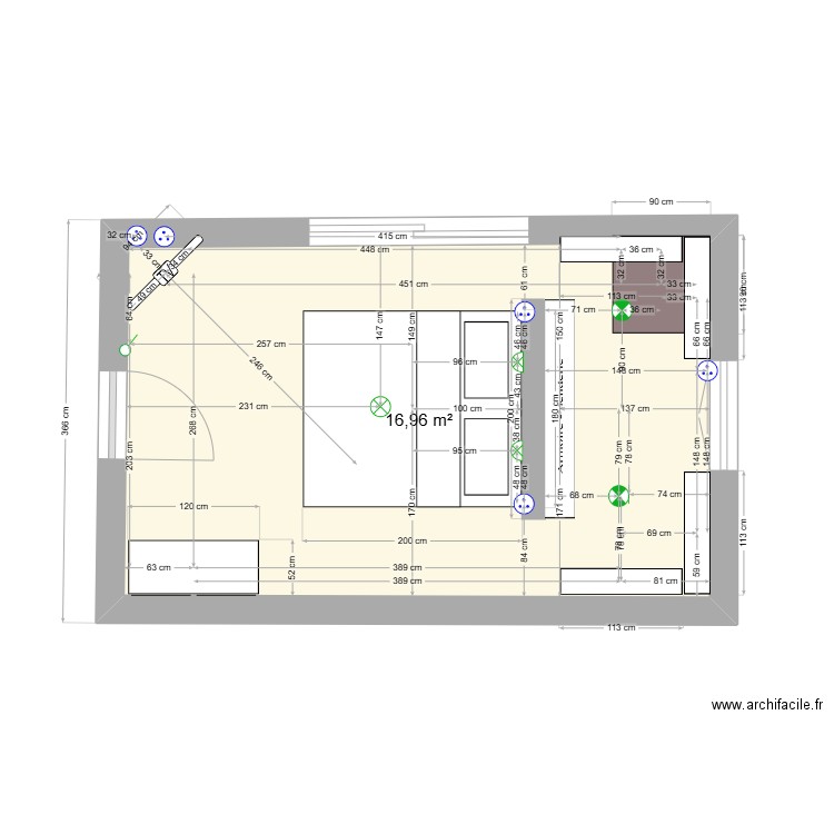 essai. Plan de 1 pièce et 17 m2