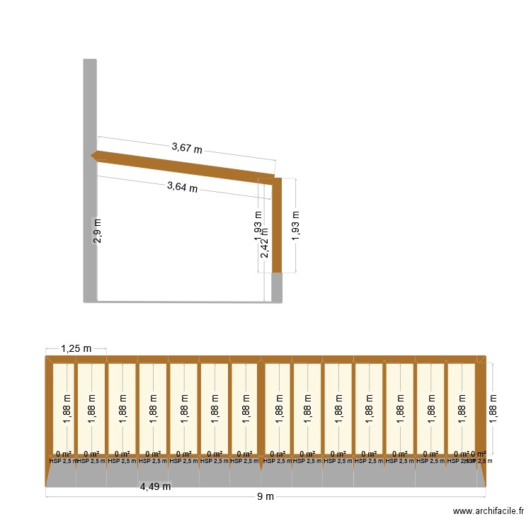 appenti luc. Plan de 30 pièces et 15 m2