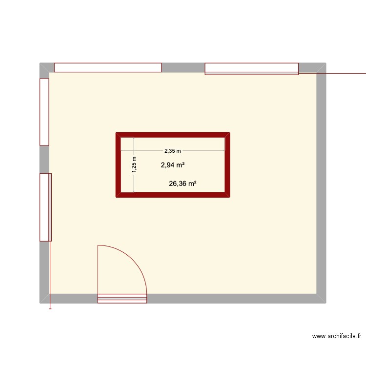 CUISINE MIRABELLE. Plan de 2 pièces et 33 m2