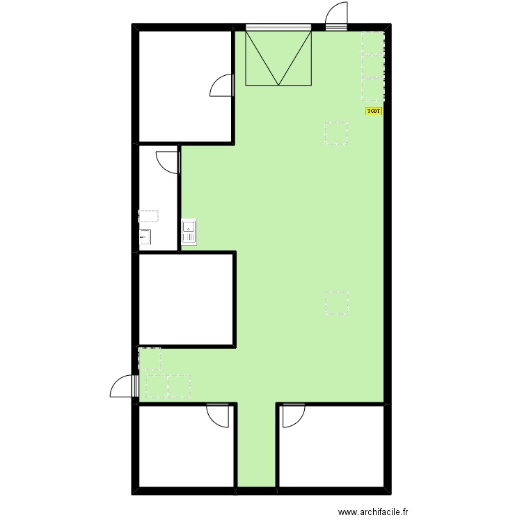 frusques . Plan de 6 pièces et 147 m2