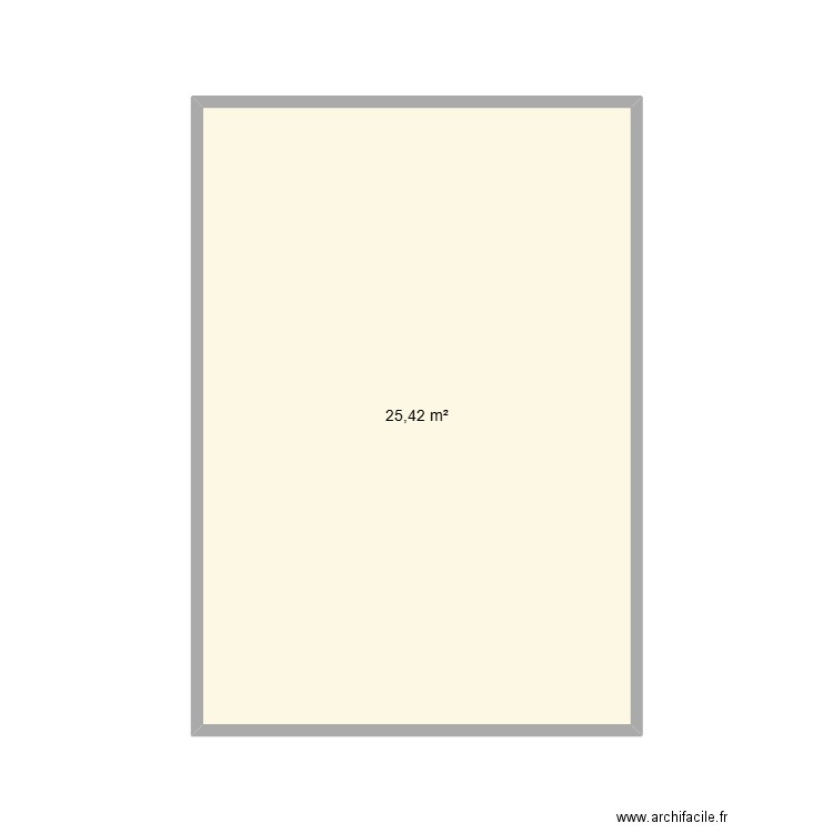 Julien atelier actuel. Plan de 1 pièce et 25 m2