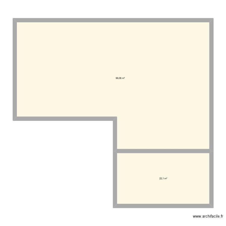 realisation de projets. Plan de 2 pièces et 121 m2