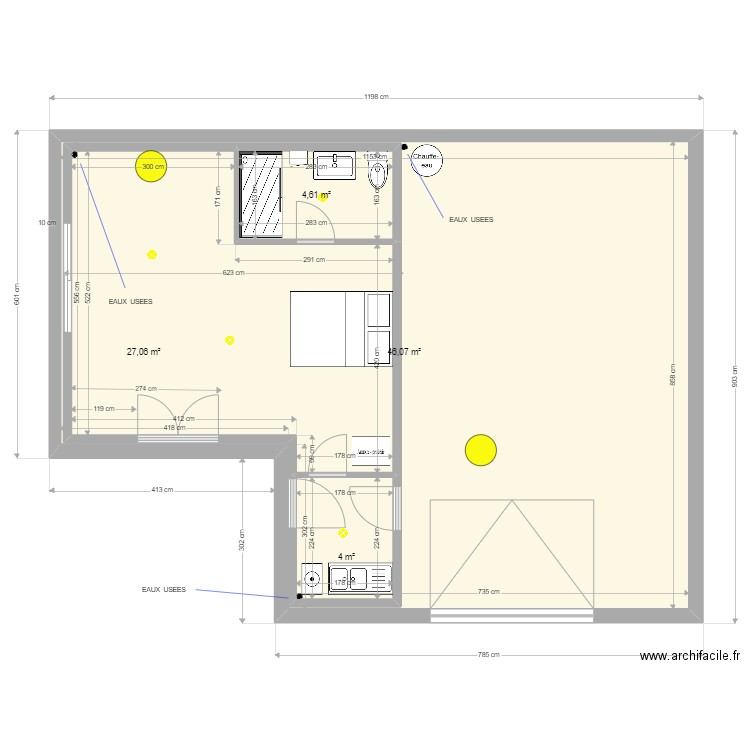 plan avec cote PORTES ET CLOISON COTES ELECTRIQUE. Plan de 0 pièce et 0 m2