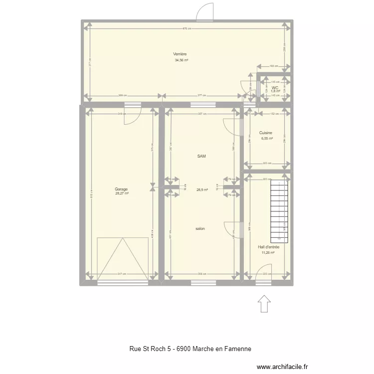 st roch 5 marche rez. Plan de 