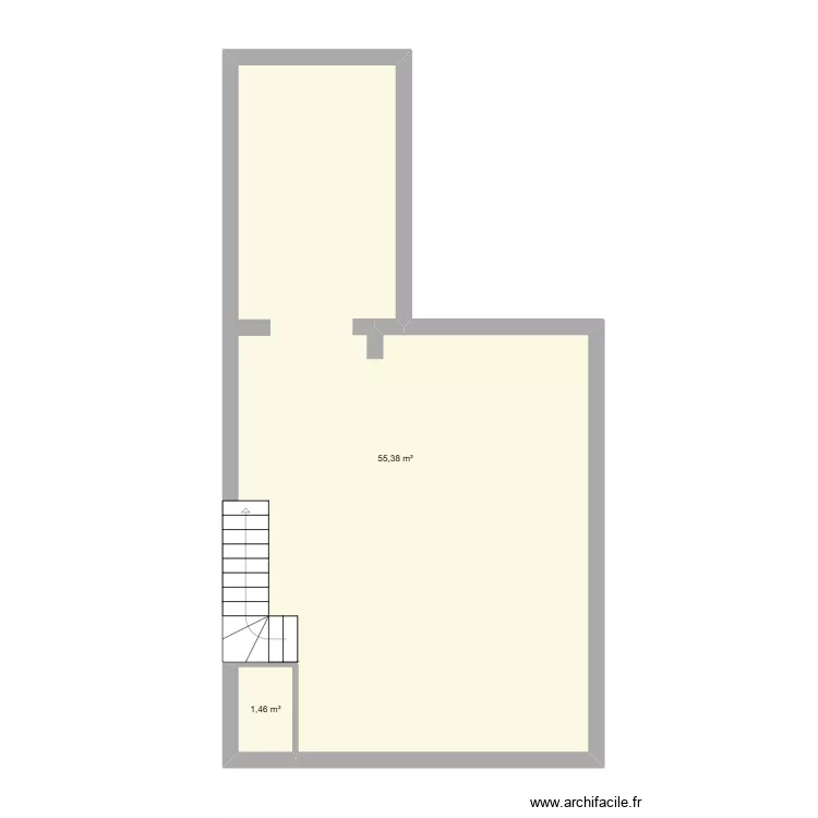 MAISON. Plan de 2 Pièces et 57 m² MAISON. Plan de 2 Pièces et 57 m²
