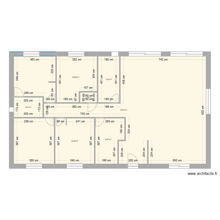 Choupinette. Plan de 7 pièces et 151 m2