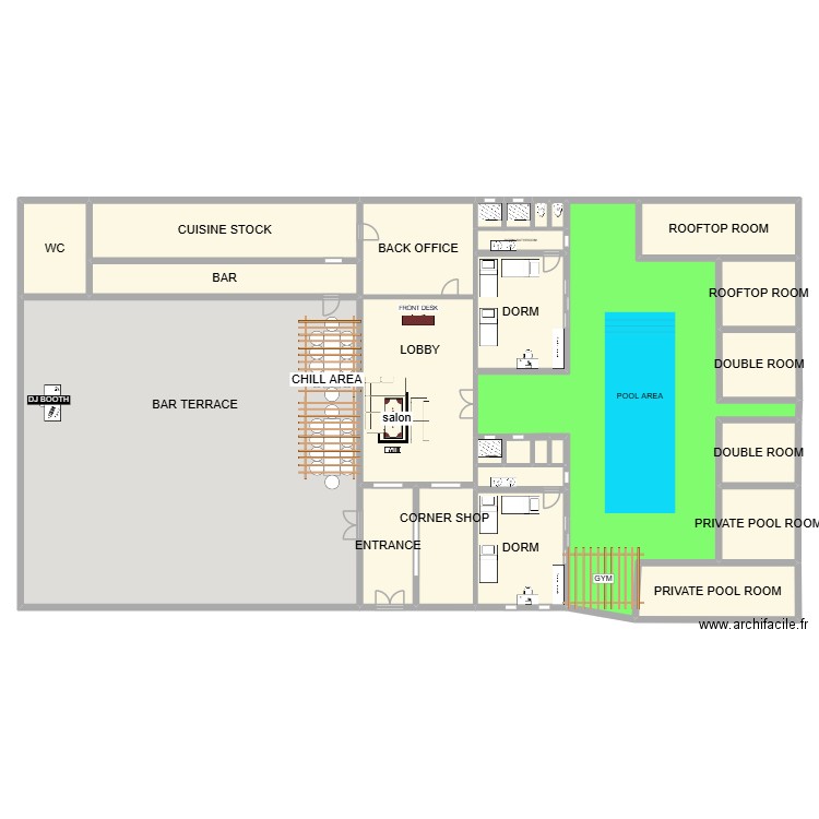 THE LAST - BASE PLAN. Plan de 27 pièces et 731 m2