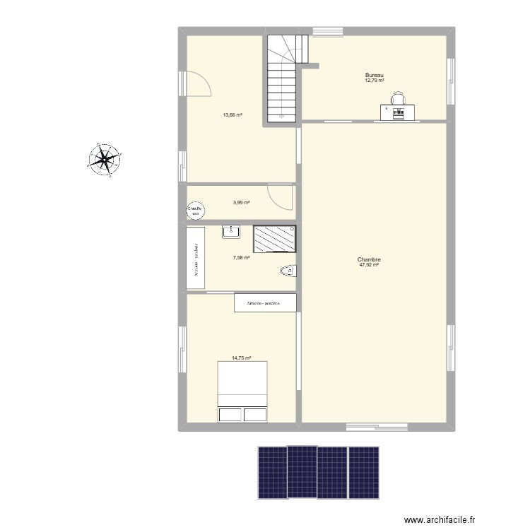 GASTAUD. Plan de 14 pièces et 201 m2
