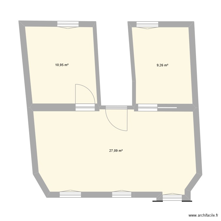 biarritz_V4. Plan de 3 pièces et 47 m2