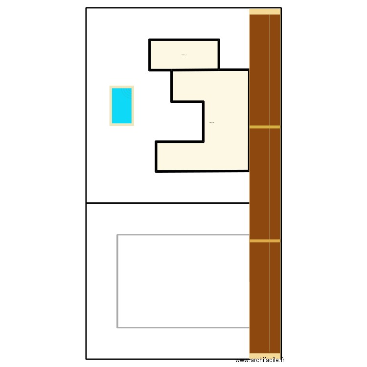 terrain. Plan de 2 pièces et 143 m2