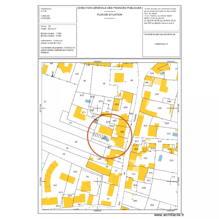 Plan Pusignan Parking. Plan de 