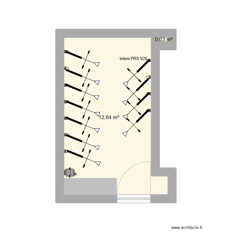 Plisson VFrancois. Plan de 2 pièces et 13 m2