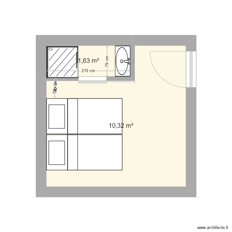 ch tio. Plan de 0 pièce et 0 m2