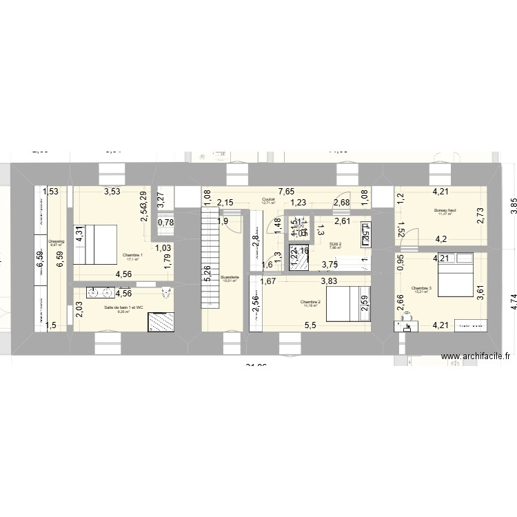 L'ISLE. Plan de 25 pièces et 424 m2