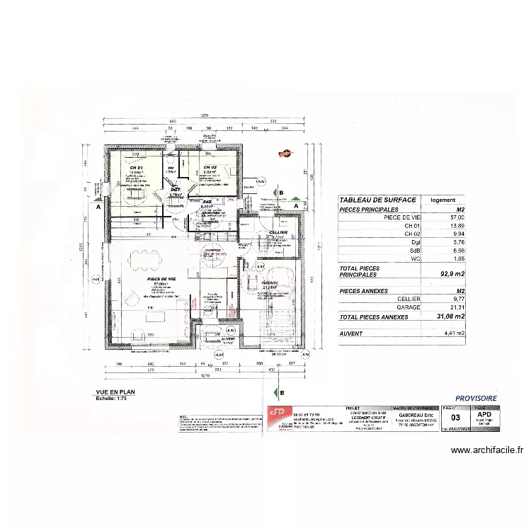 GABOREAU ERIC ET FABIENNE. Plan de GABOREAU ERIC ET FABIENNE. Plan de