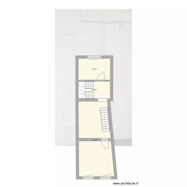 PAPA - 1er. Plan de 3 et 43 m² PAPA - 1er. Plan de 3 et 43 m²
