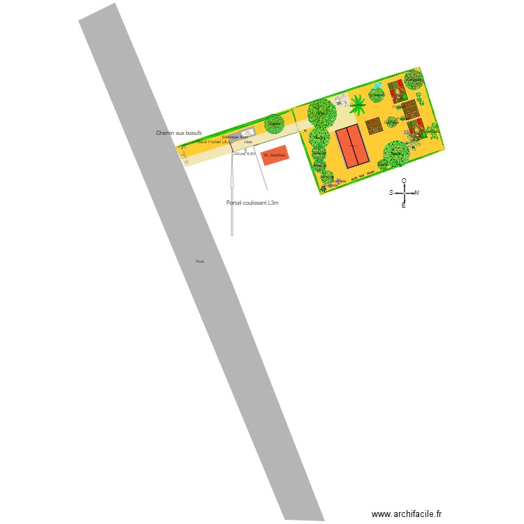 PLAN DE MASSE BASE. Plan de 2 pièces et 128 m2