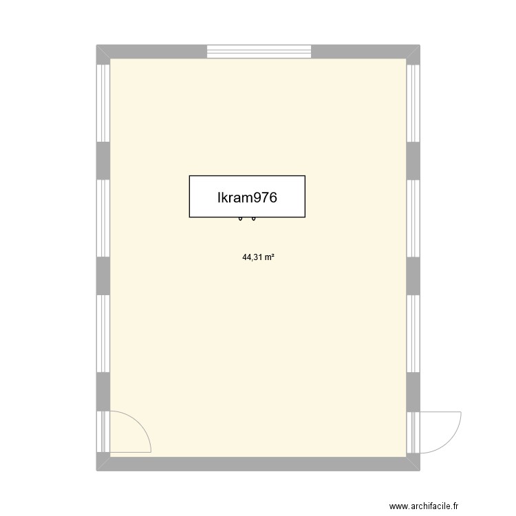 salle G11. Plan de 1 pièce et 44 m2