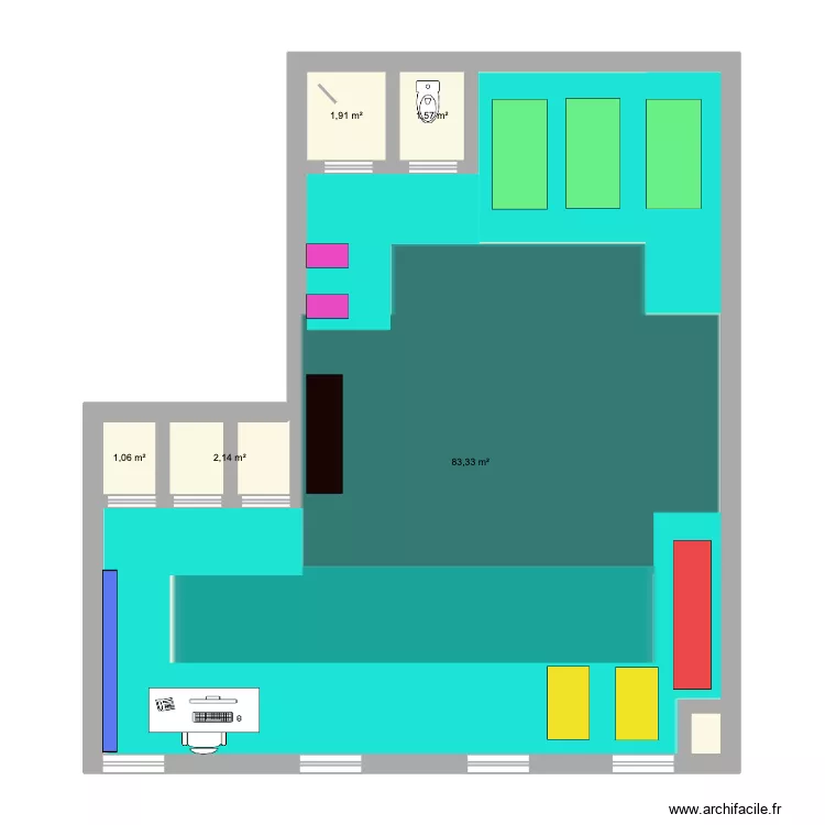 V avant. Plan de 5  et 90 m²