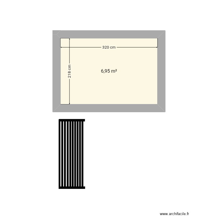 Arrière  cabanes. Plan de 1 pièce et 7 m2