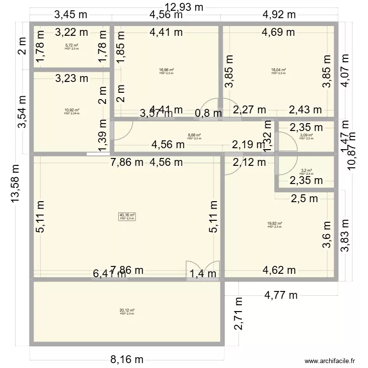 DIANE VILLA. Plan de 10  et 147 m²