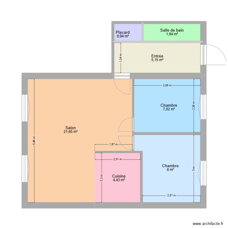 avFlan. Plan de 7 pièces et 49 m2