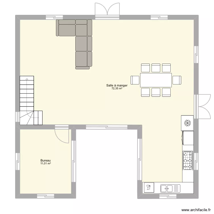 U  2. Plan de 2  et 83 m²