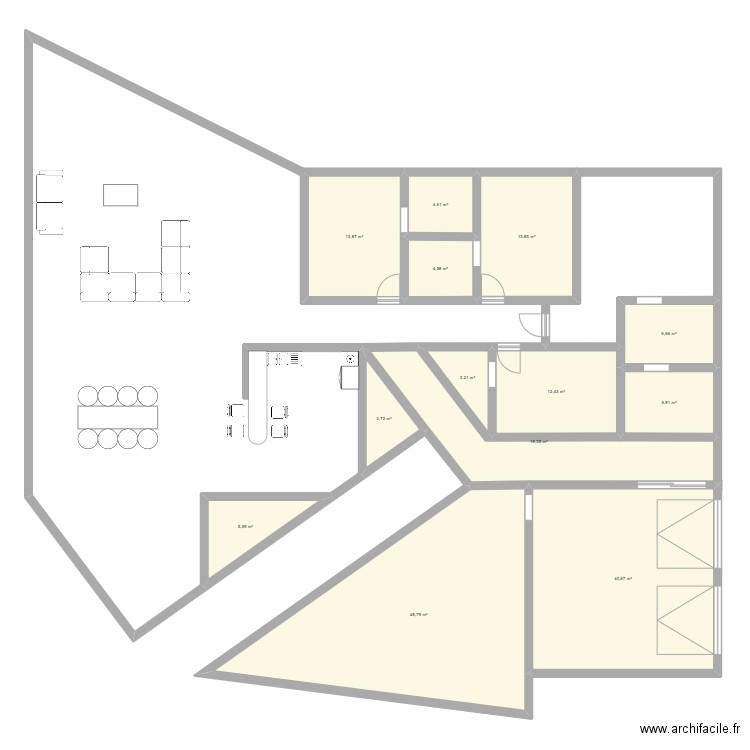 FUTURISTIQUE 350M2. Plan de 13 pièces et 183 m2