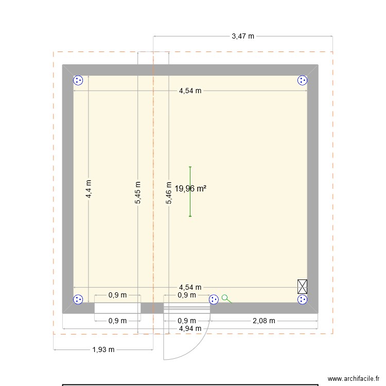 atelierRv. Plan de 1 pièce et 20 m2
