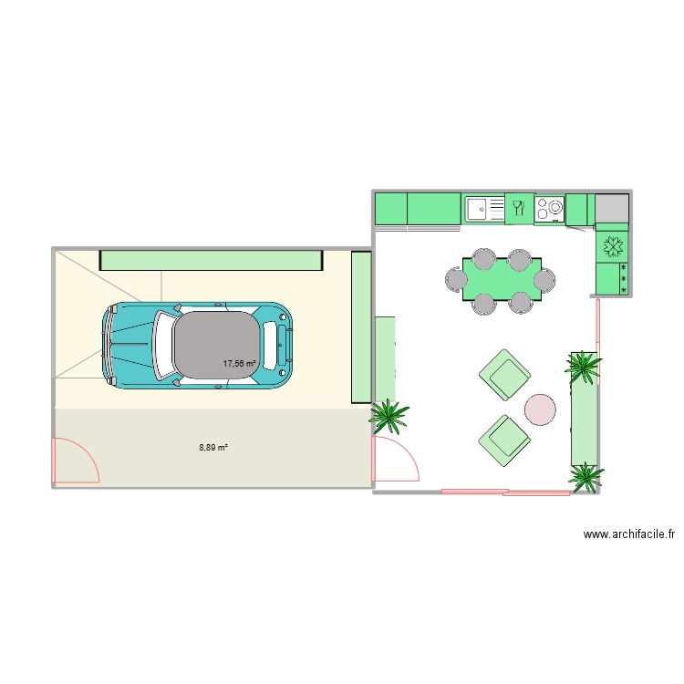 sejour couisine. Plan de 0 pièce et 0 m2