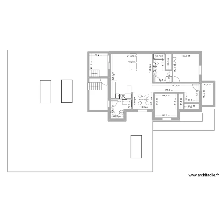 duplex cuisine 4. Plan de 7  et 98 m²